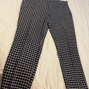 J crew Martie navy white ankle pants side zip size 6